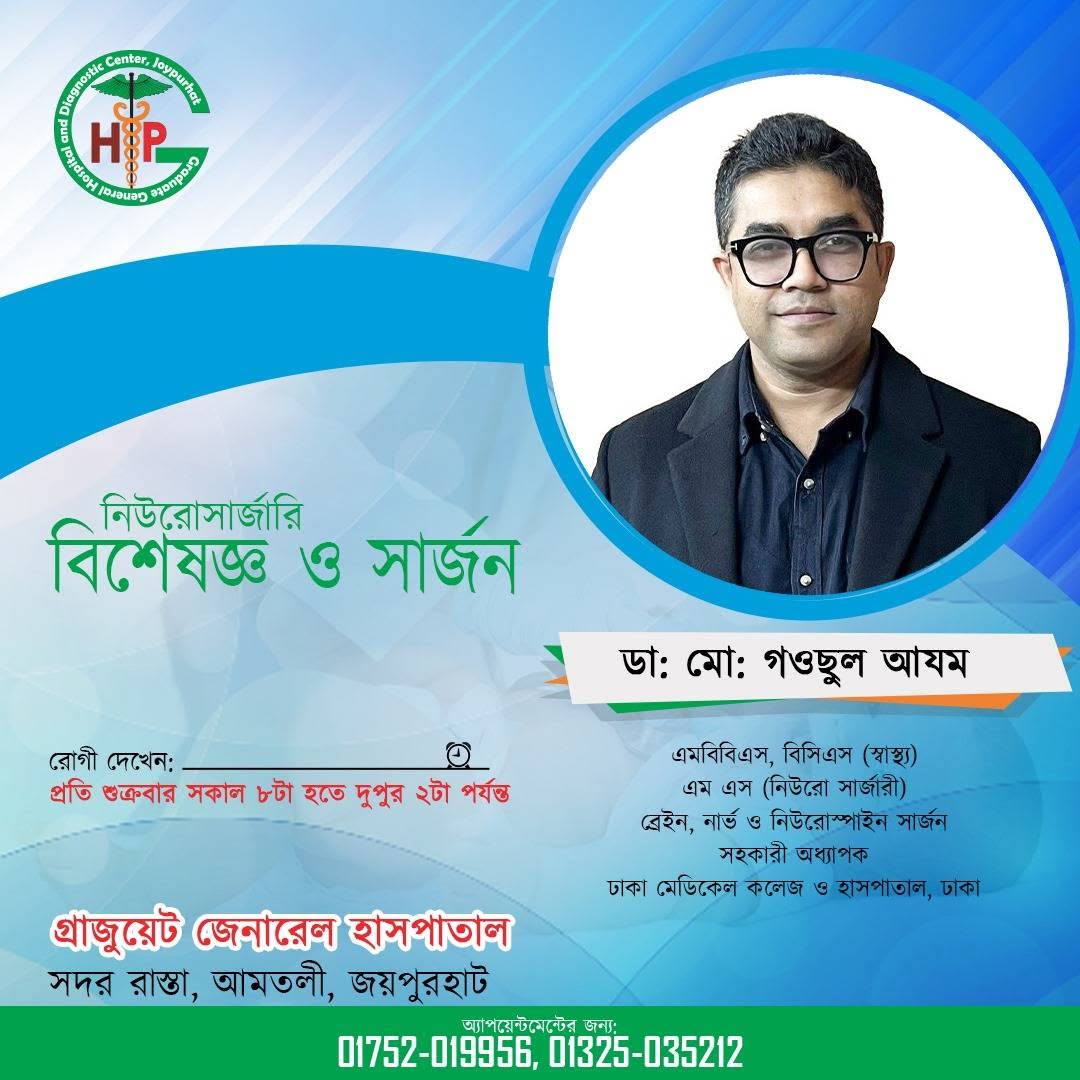 নিউরোসার্জারি: মস্তিষ্ক ও স্নায়ুর জটিল সমস্যার সমাধান – ডা. মো. গফুরুল আলম